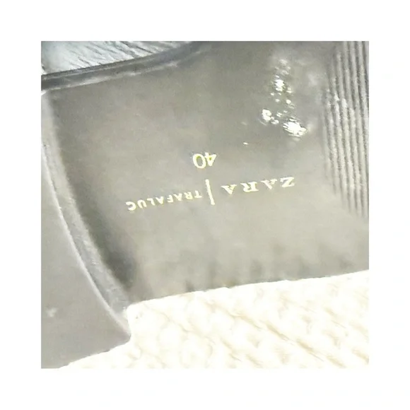 Zara Trafaluc Floral Embroidered Black Buckle Booties size 40 9USA - Picture 9 of 11